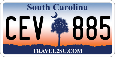 SC license plate CEV885