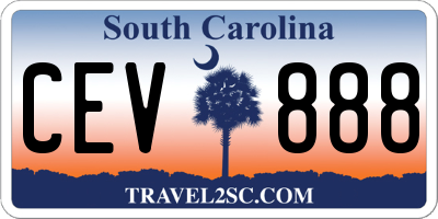 SC license plate CEV888