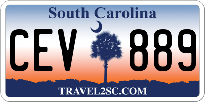 SC license plate CEV889