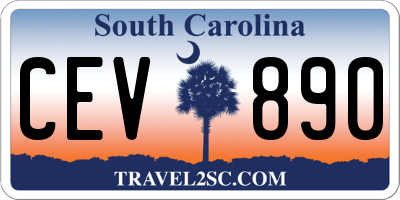 SC license plate CEV890