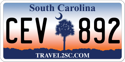 SC license plate CEV892
