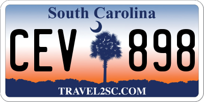 SC license plate CEV898