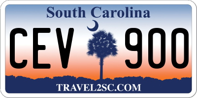SC license plate CEV900