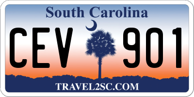 SC license plate CEV901
