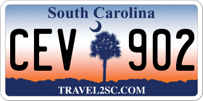 SC license plate CEV902