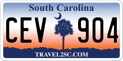 SC license plate CEV904