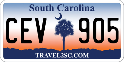 SC license plate CEV905