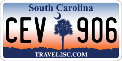 SC license plate CEV906
