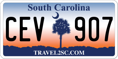 SC license plate CEV907
