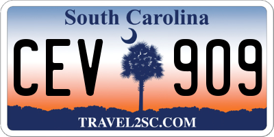 SC license plate CEV909