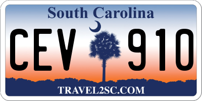 SC license plate CEV910