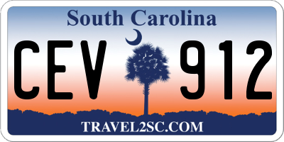 SC license plate CEV912