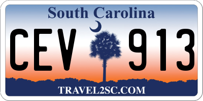SC license plate CEV913