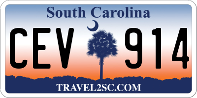 SC license plate CEV914