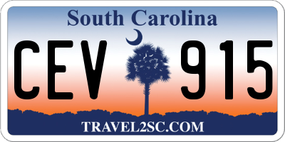 SC license plate CEV915