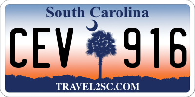 SC license plate CEV916