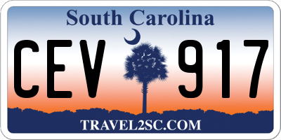 SC license plate CEV917
