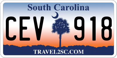 SC license plate CEV918