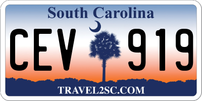 SC license plate CEV919