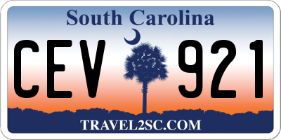SC license plate CEV921