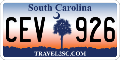 SC license plate CEV926