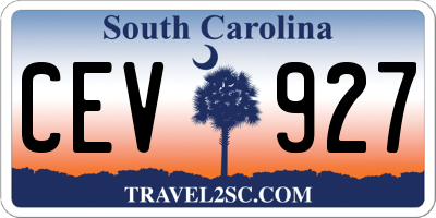 SC license plate CEV927