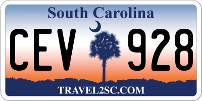 SC license plate CEV928