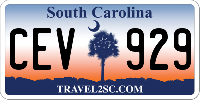 SC license plate CEV929