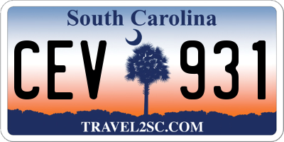 SC license plate CEV931