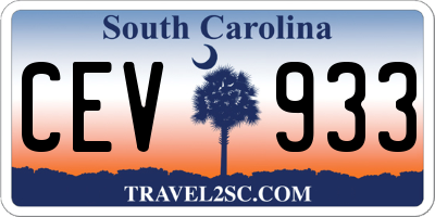 SC license plate CEV933