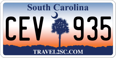 SC license plate CEV935