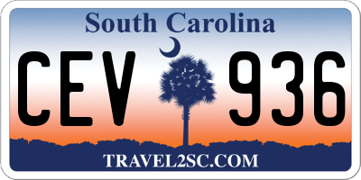 SC license plate CEV936
