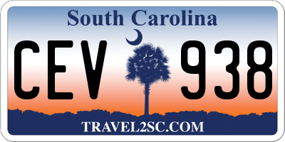SC license plate CEV938