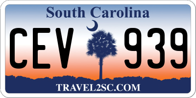 SC license plate CEV939