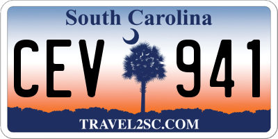 SC license plate CEV941