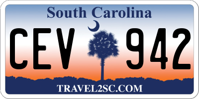 SC license plate CEV942