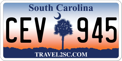 SC license plate CEV945