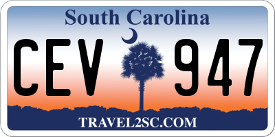 SC license plate CEV947