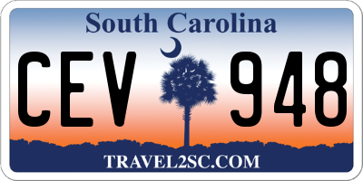 SC license plate CEV948
