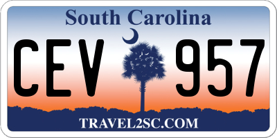SC license plate CEV957