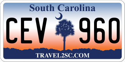 SC license plate CEV960