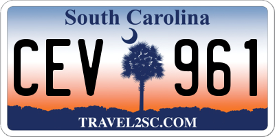 SC license plate CEV961