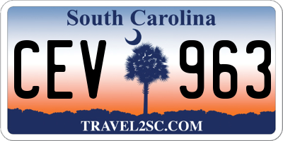SC license plate CEV963
