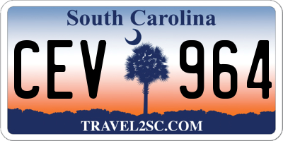 SC license plate CEV964