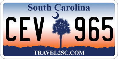 SC license plate CEV965