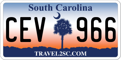SC license plate CEV966