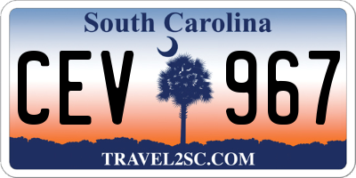 SC license plate CEV967