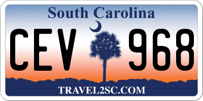 SC license plate CEV968