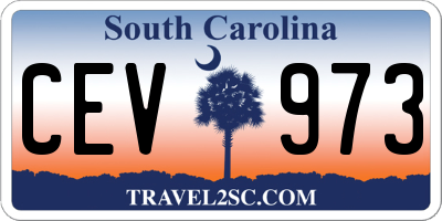 SC license plate CEV973