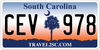 SC license plate CEV978